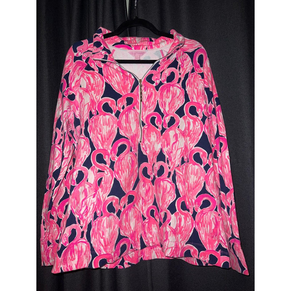 Lilly Pulitzer Pink and Blue Flamingo Hoodie